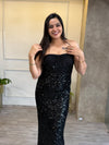 Cape Sequin Dress
