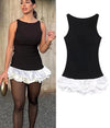 Black Ruffle Short Dress