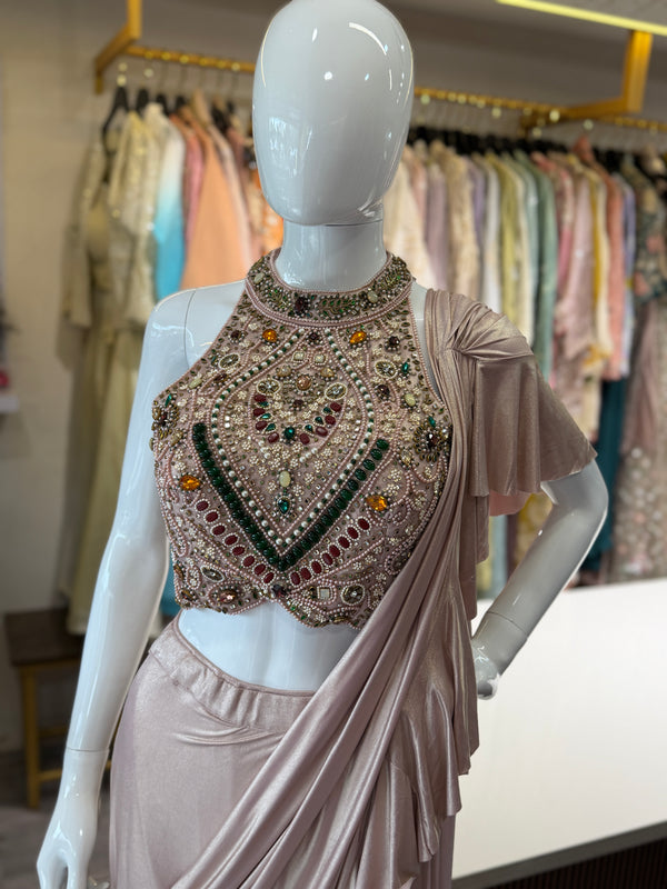 Gemstone Drape Saree