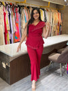 One Shoulder Pearl Jumpsuit
