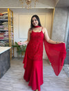 Red Strap Plazzo Set