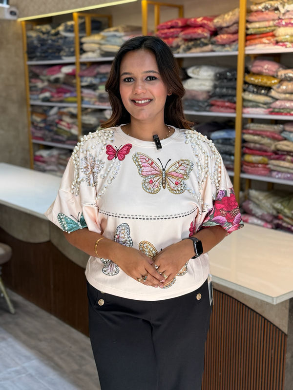 Butterfly pearl top