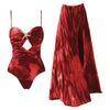 Star Maroon Beachwear Set