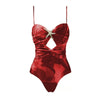 Star Maroon Beachwear Set
