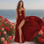 Star Maroon Beachwear Set